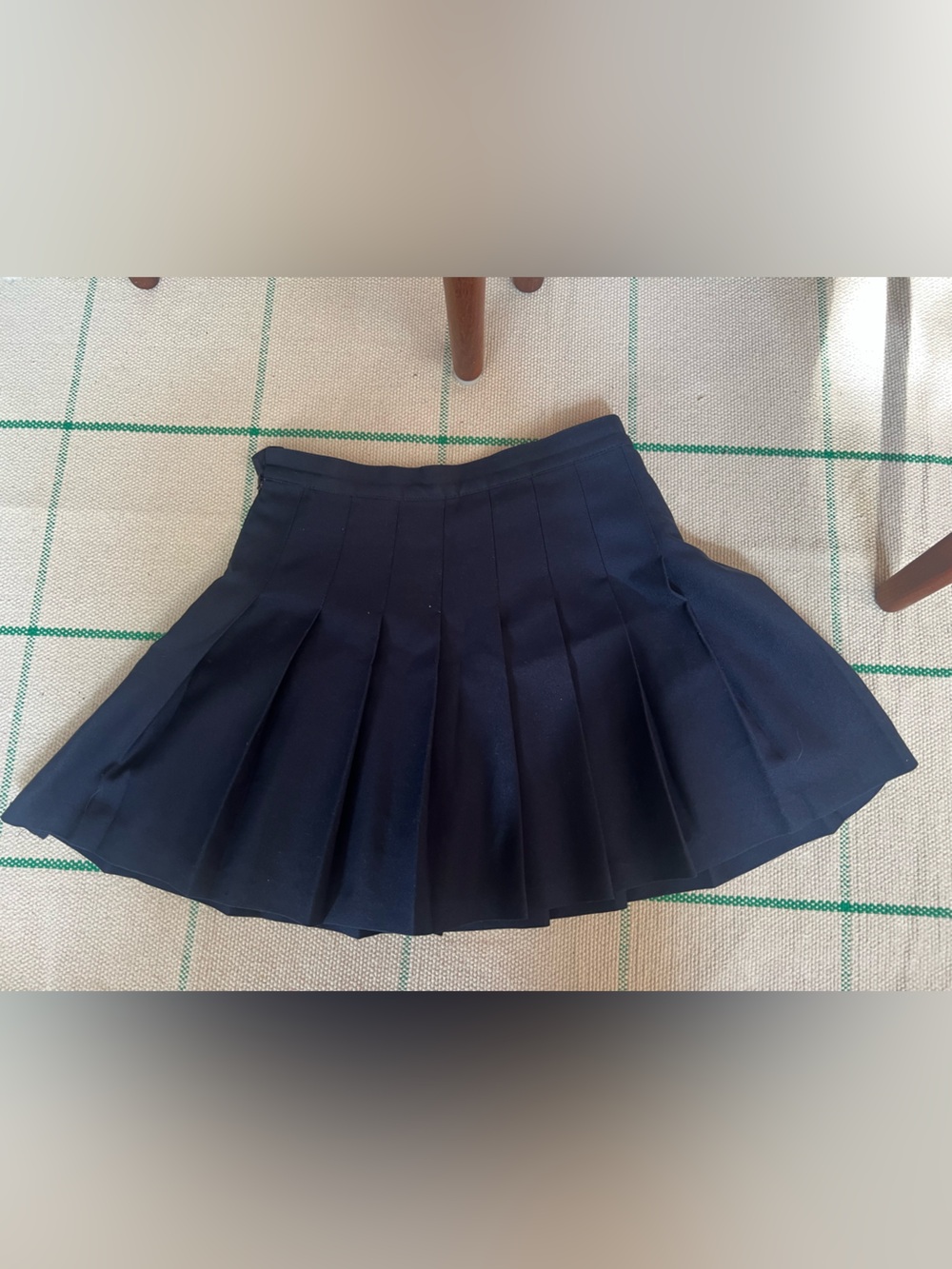 American Apparel Navy Pleated Mini Skirt